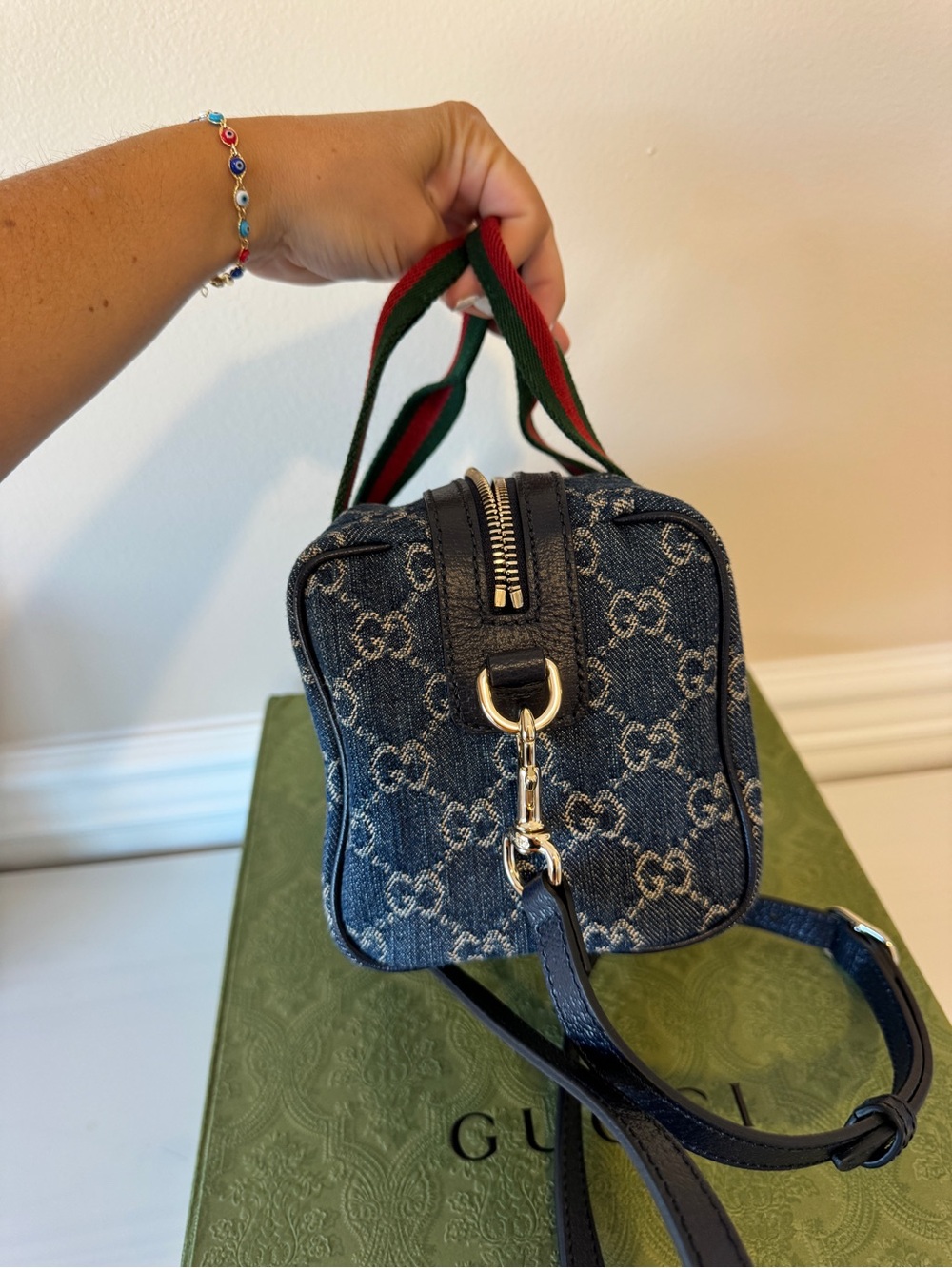 Gucci Denim Crossbody Top Handle Bag - Picture 5 of 7